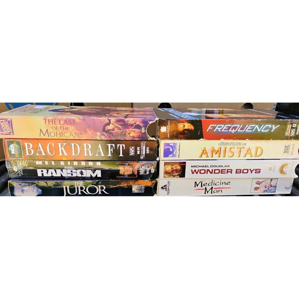 8 90s Drama Thriller VHS Movies Last of the Mohicans Backdraft UNTESTED As-is lo